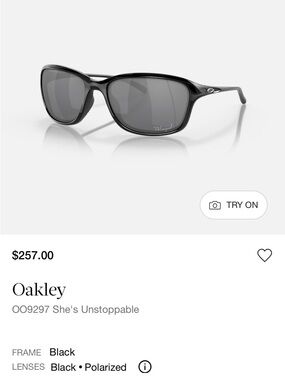 Like new Oakley She’s unstoppable polarized sunglasses.